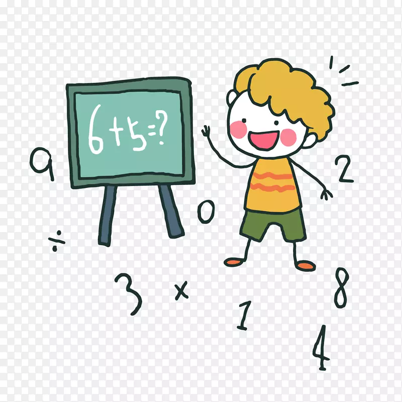 卡通算术小男孩矢量图PNG图片素材下载_图片编号qvrmgzlq-免抠素材网