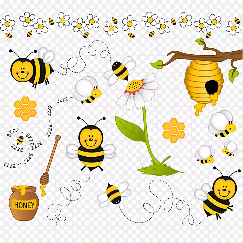 花丛飞翔的蜜蜂