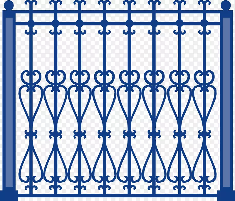 蓝色欧式围栏