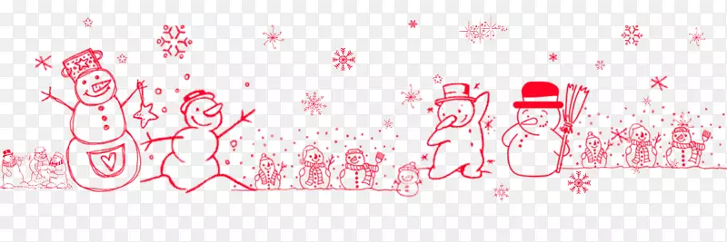 红色雪人 圣诞节 简笔 海报