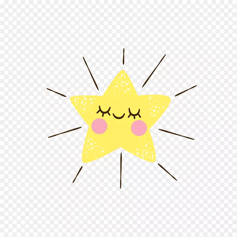 黄色发光的小星星免抠素材