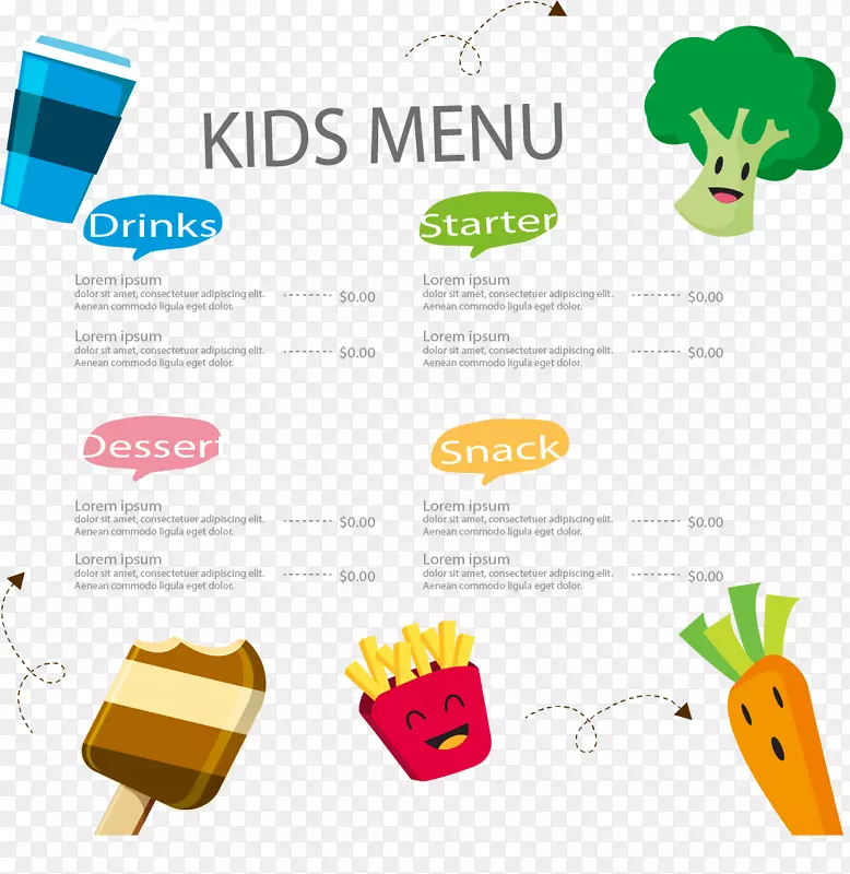 蔬菜零食装饰儿童菜单