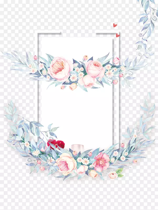 小清新淡雅插画花卉化妆品海报
