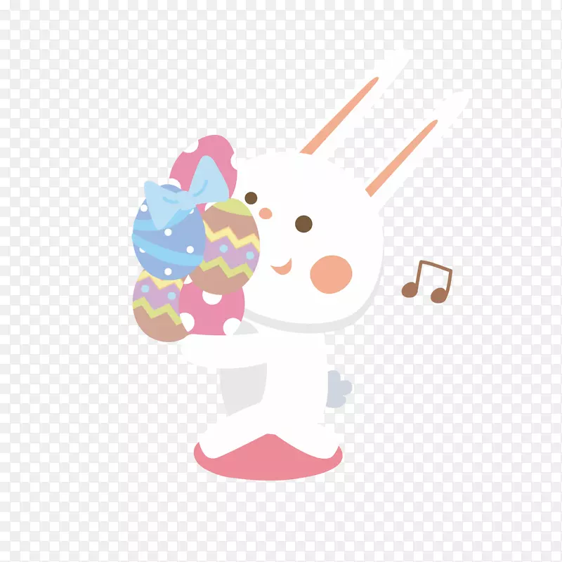 抱着糖果的兔子手绘