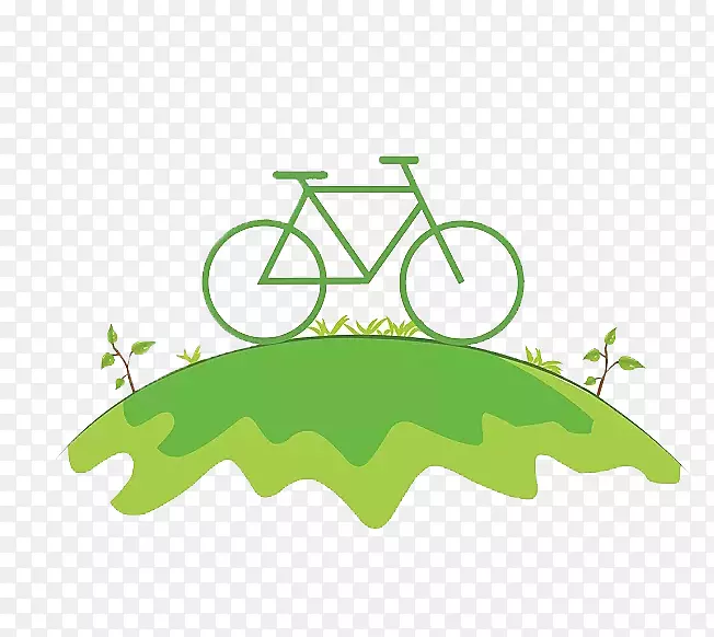 绿色环保自行车PNG