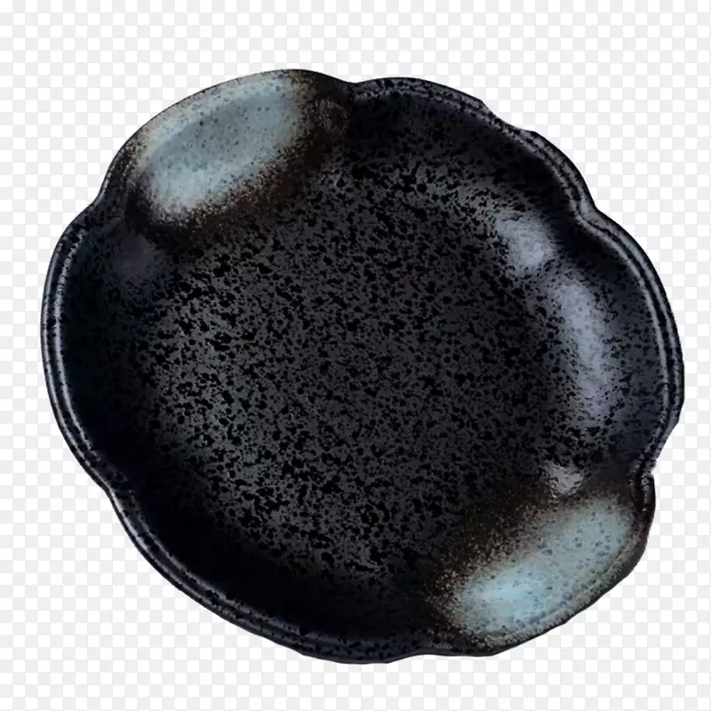 黑色立体简约家用陶瓷盘子