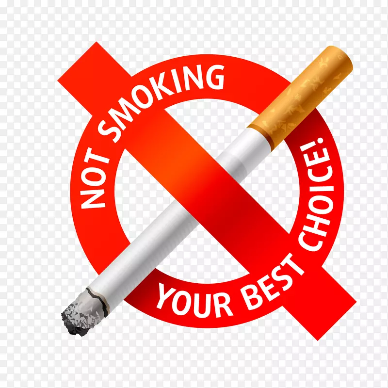 红色禁止香烟标签