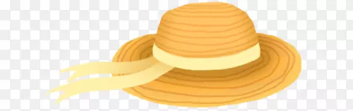 手绘黄色丝带帽子
