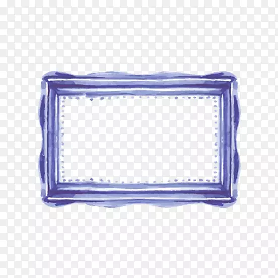 蓝色四边形相框装饰