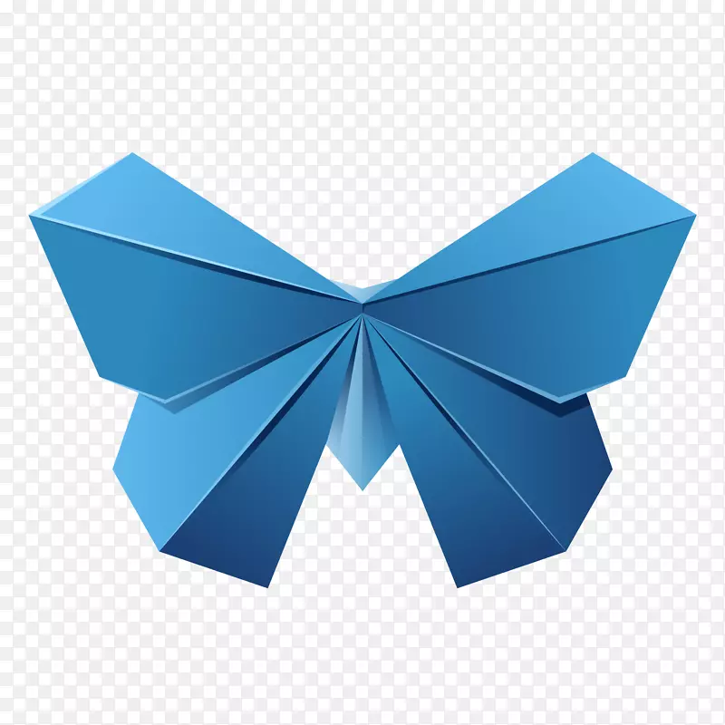 蓝色折纸蝴蝶结