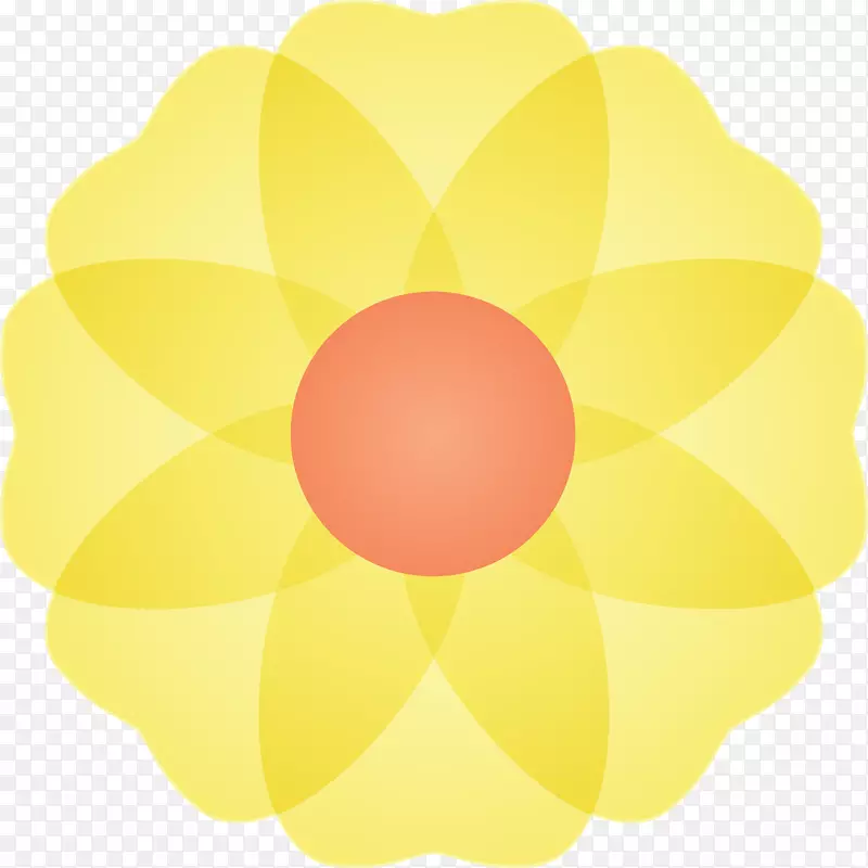 黄色矢量花朵图