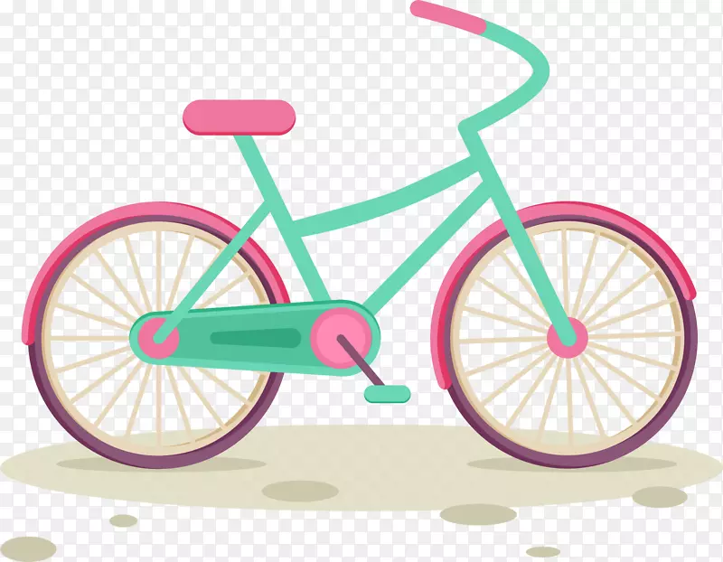 蓝粉色自行车