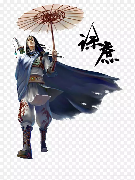 拿伞的古风侠客PNG图片素材下载_图片编号qgjepdpy-免抠素材网