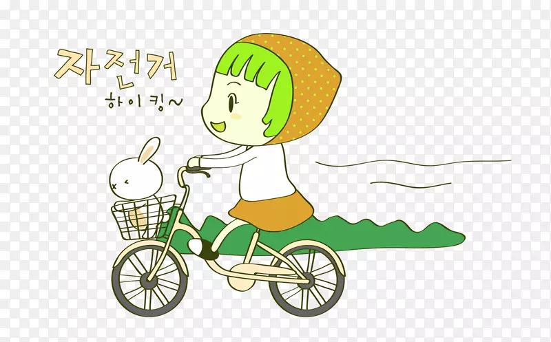 卡通骑自行车的孩子图片