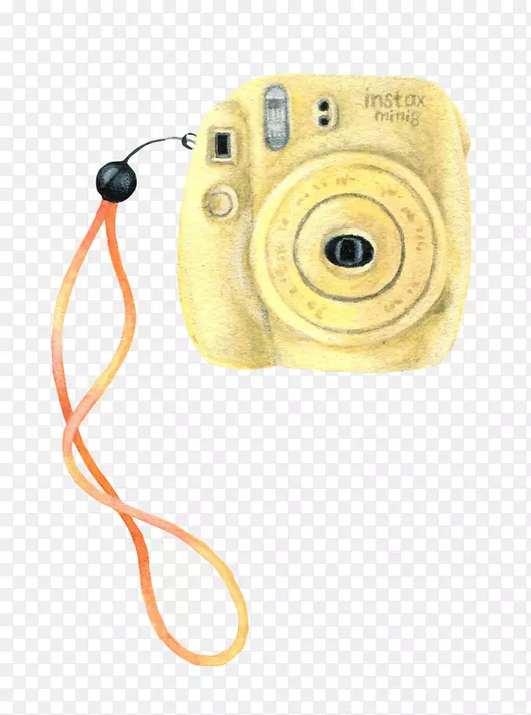 卡通手绘黄色的相机