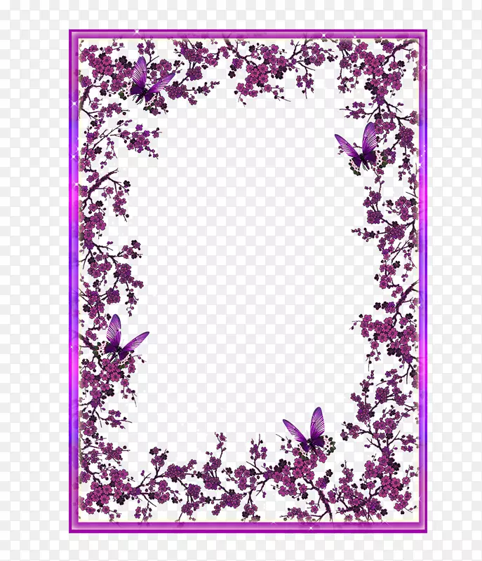 蓝紫色边框蝴蝶花