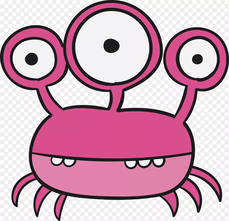 可爱小怪物螃蟹矢量素材