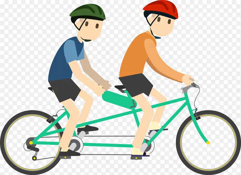 双人骑自行车素材