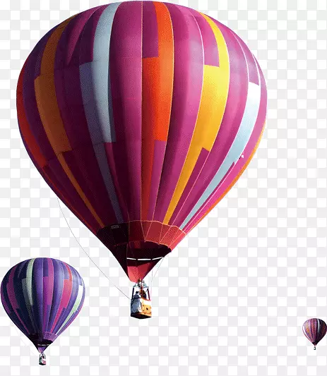 精美漂浮条纹热气球空中