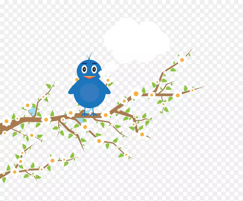 树上的蓝色小鸟