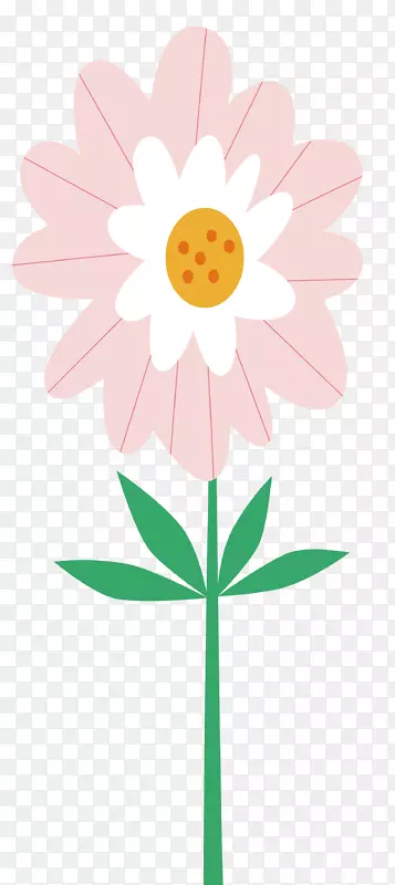 卡通儿童插画粉色花朵矢量素材