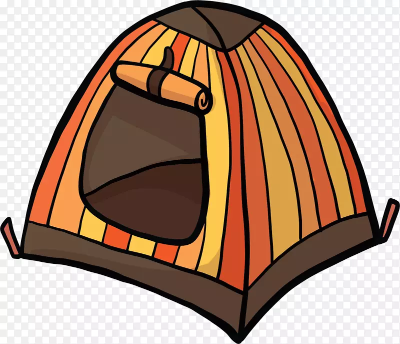 橘色条纹旅游帐篷