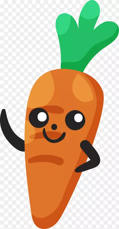 橙色卡通可爱萝卜