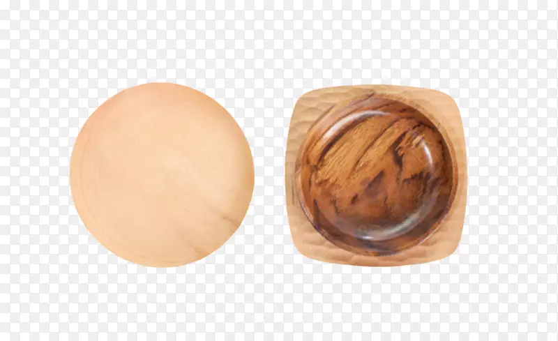 棕色光滑圆木盘和深棕色木质纹理