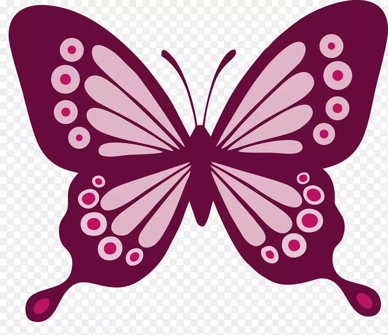 紫红色扁平镂空蝴蝶