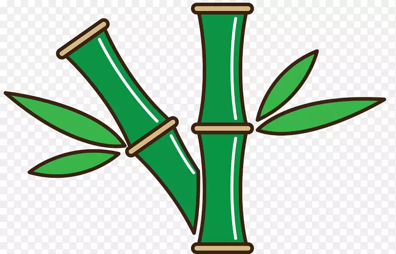 斜向矢量墨绿色竹子