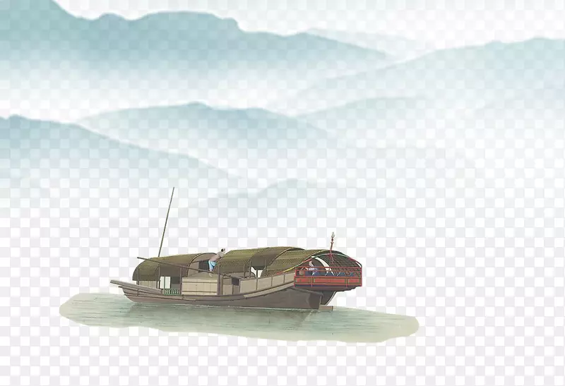 中国风云山缭绕中的船坞