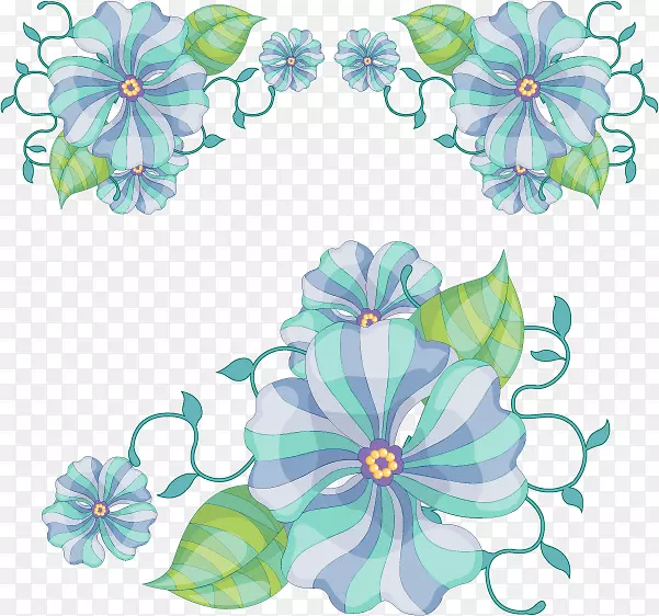 矢量紫色花朵图
