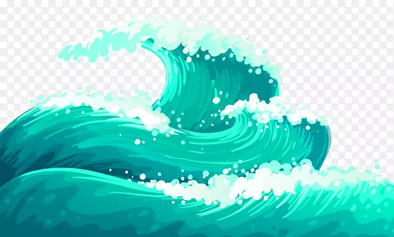 蓝色大气海浪装饰图案