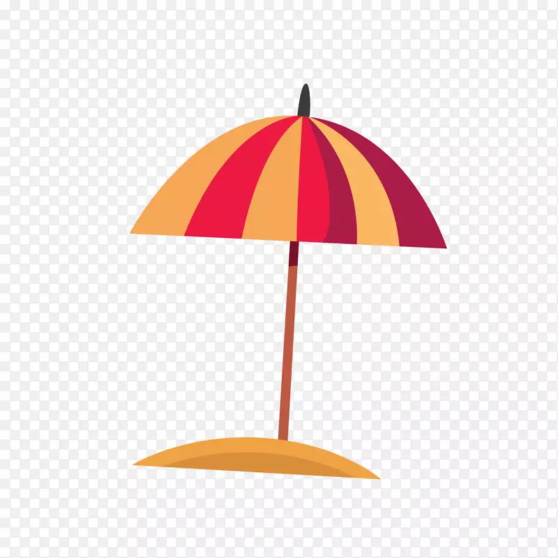 矢量手绘彩色沙滩伞
