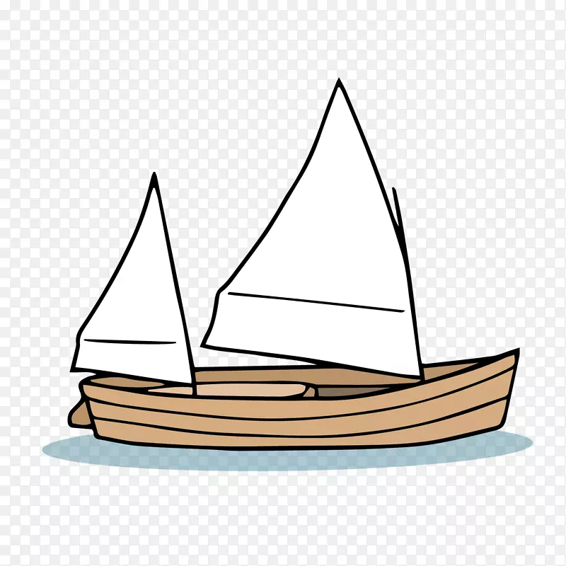卡通航海小木船矢量图