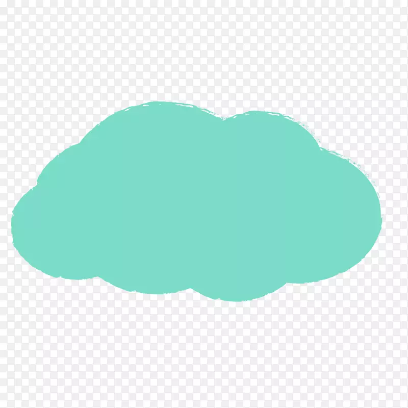 创意手绘矢量绿色云朵