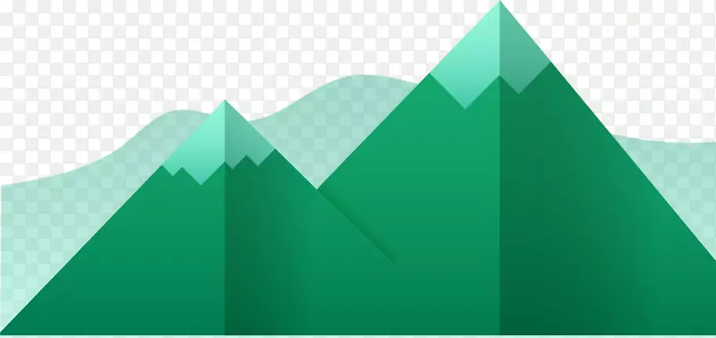 简约绿色扁平化山峰