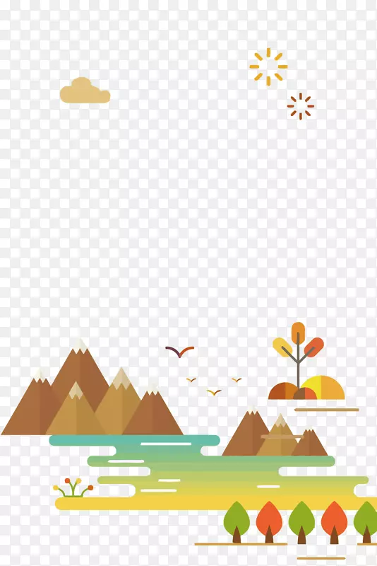 矢量扁平化秋季风景