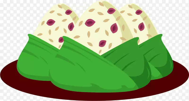 绿色卡通端午节粽子
