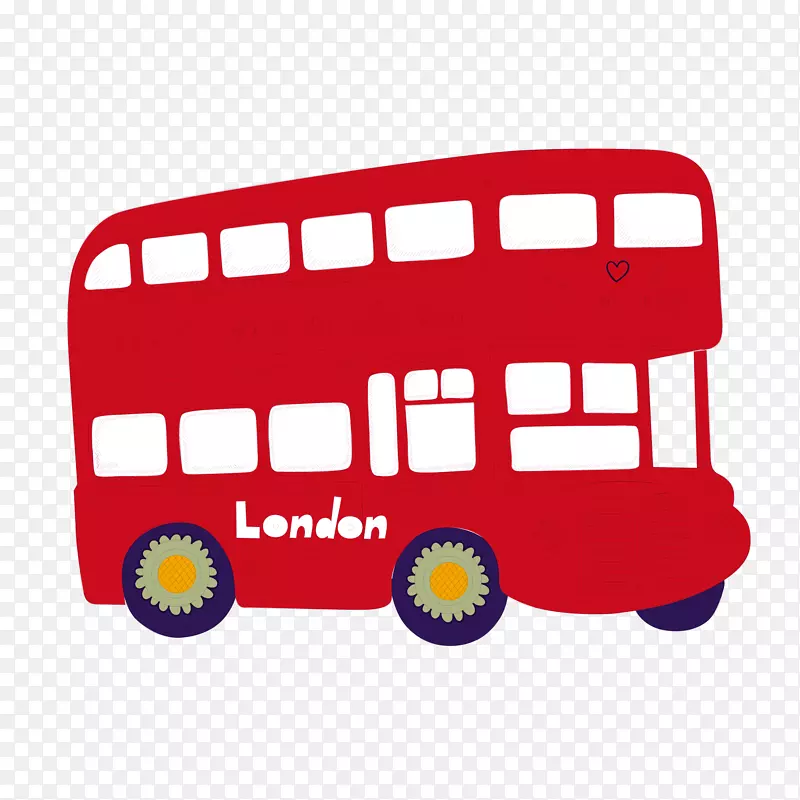 卡通红色的巴士车辆设计