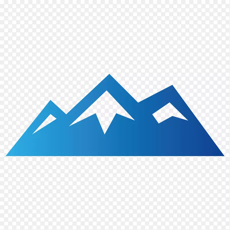 蓝色渐变山峰元素