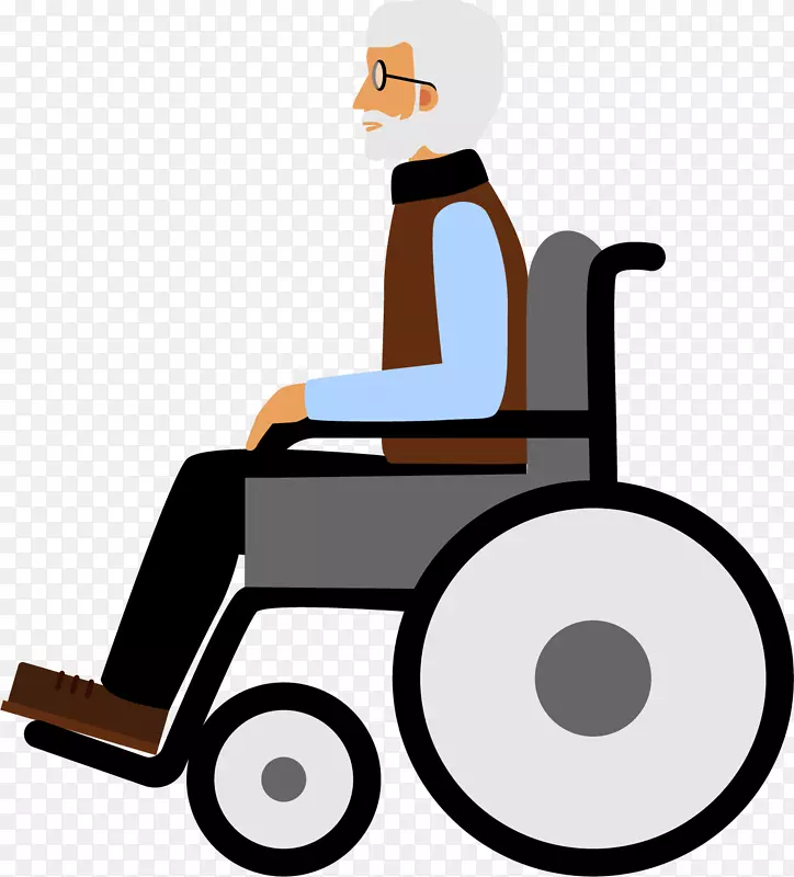 卡通轮椅人物插画