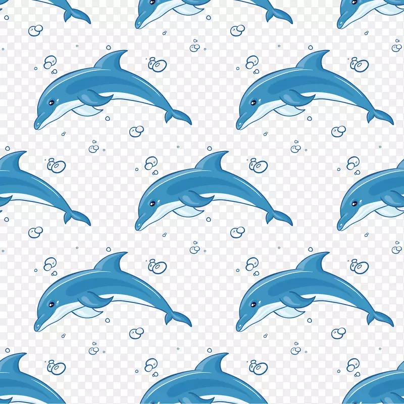 卡通风格世界海洋日海豚海洋背景