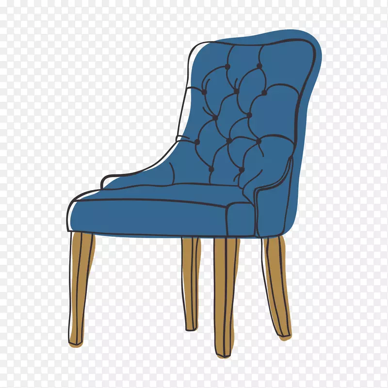 蓝色卡通动画椅子