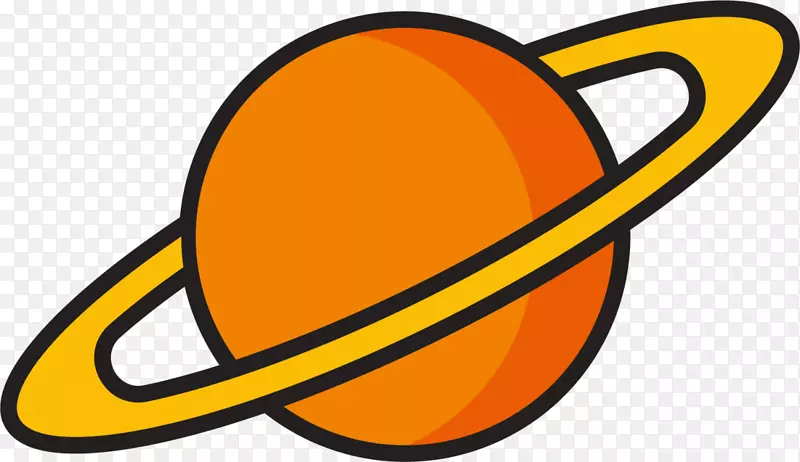 橙色卡通星环星球