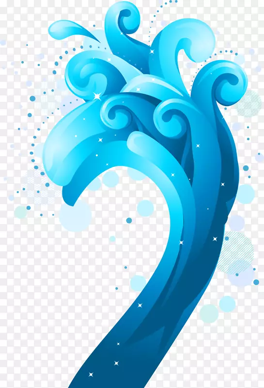 美丽蓝色波浪水流