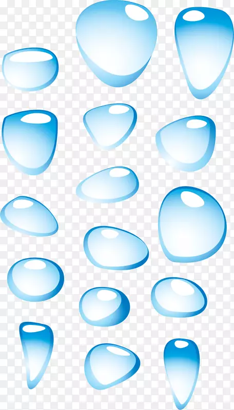 透明的蓝色水滴花纹