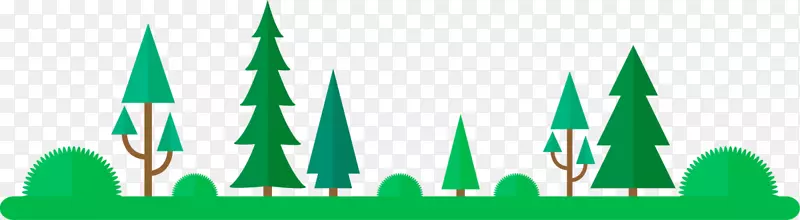 绿色扁平树林草地