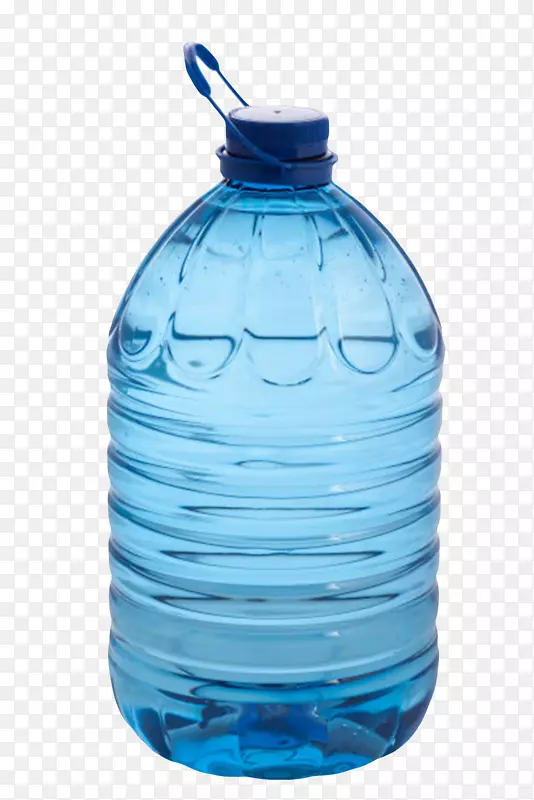 蓝色解渴带提手的一瓶饮料实物