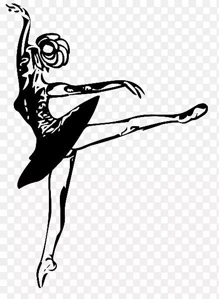 黑色手绘芭蕾舞者
